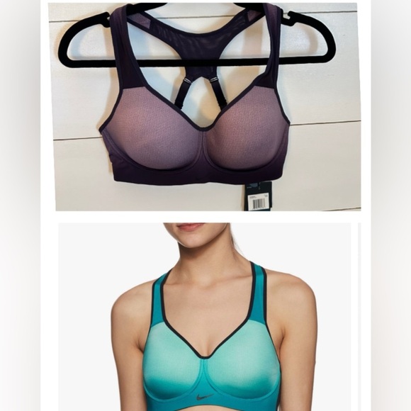 NIKE Pro rival high support purple racerback athletic running yoga bra NWT 32 D - Picture 1 of 12